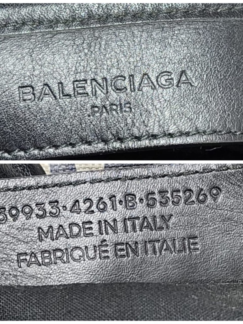 Authentic Balenciaga Canvas Striped Navy Cabas S Tote Bag Navy Blue/White/Black - Picture 3 of 12
